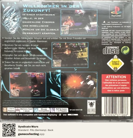 Syndicate Wars PlayStation, Germany box back