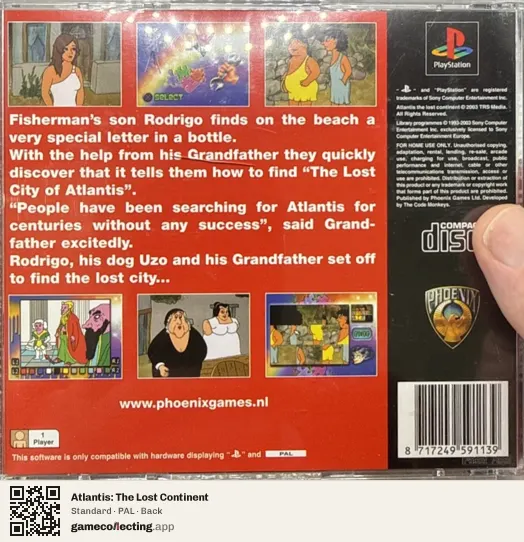Atlantis: The Lost Continent PlayStation, PAL box back