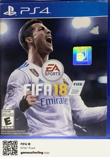 FIFA 18 PlayStation 4, NTSC box front