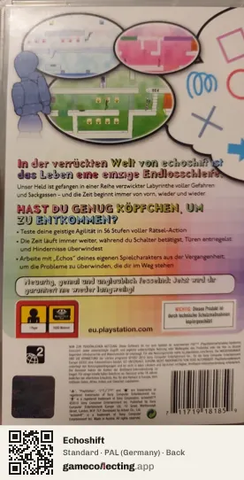 Echoshift PlayStation Portable, Germany box back