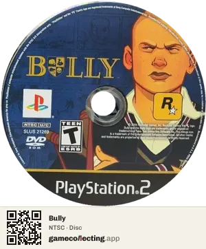 Bully PlayStation 2, NTSC disc
