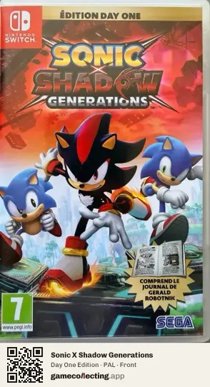 Sonic X Shadow Generations Nintendo Switch, PAL box front