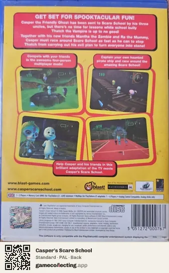 Casper's Scare School PlayStation 2, PAL box back