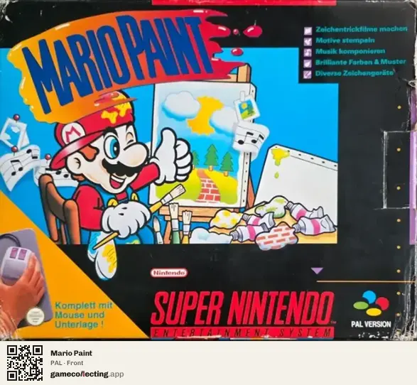 Mario Paint Super Nintendo Entertainment System, PAL box front