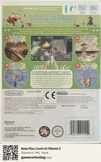 New Play Control! Pikmin 2 Nintendo Wii, PAL box back