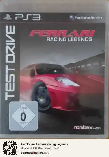 Test Drive: Ferrari Racing Legends PlayStation 3, Germany box front