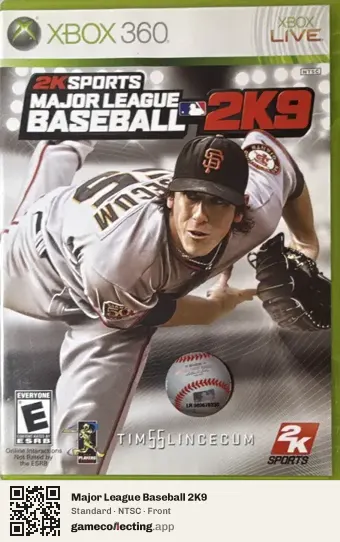 Major League Baseball 2K9 Xbox 360, NTSC box front