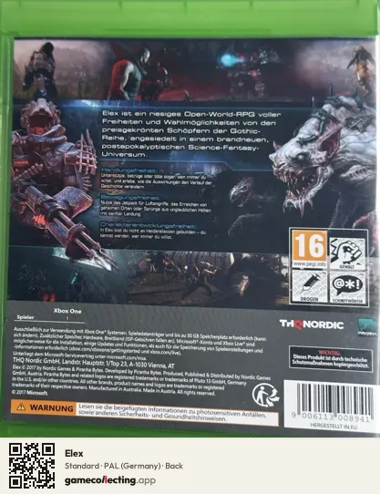 Elex Xbox One, Germany box back