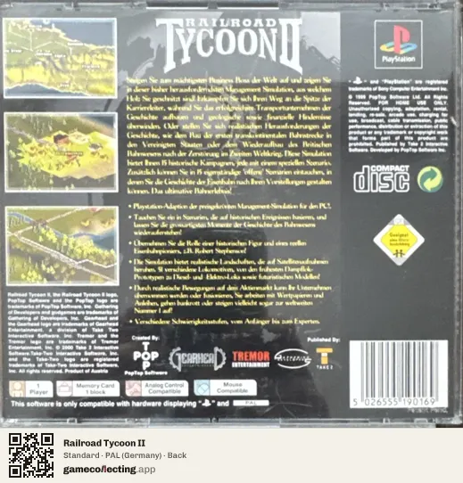 Railroad Tycoon II PlayStation, Germany box back