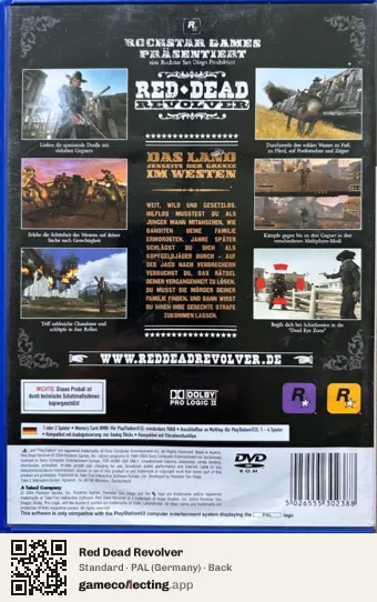 Red Dead Revolver PlayStation 2, Germany box back