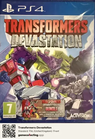 Transformers: Devastation PlayStation 4, United Kingdom box front