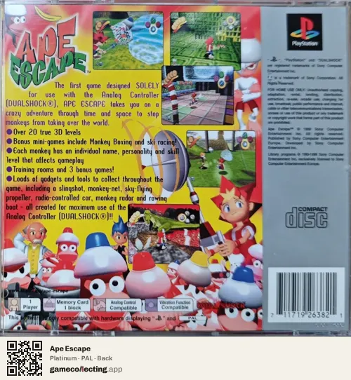 Ape Escape PlayStation, PAL box back