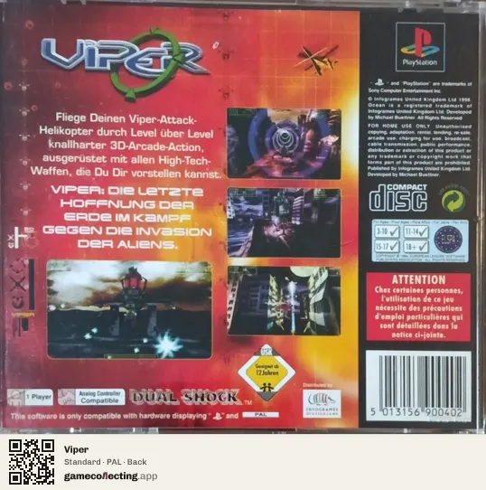 Viper PlayStation, PAL box back
