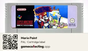 Mario Paint Super Nintendo Entertainment System, PAL cartridge label