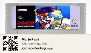 Mario Paint Super Nintendo Entertainment System, PAL cartridge label