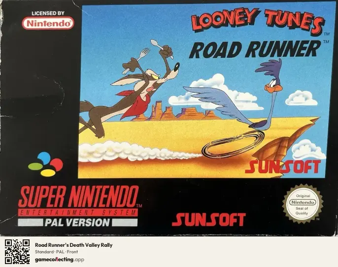 Road Runner's Death Valley Rally Super Nintendo Entertainment System, PAL box front