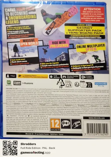 Shredders PlayStation 5, PAL box back