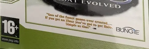 Halo: Combat Evolved, the PEGI square on its front
