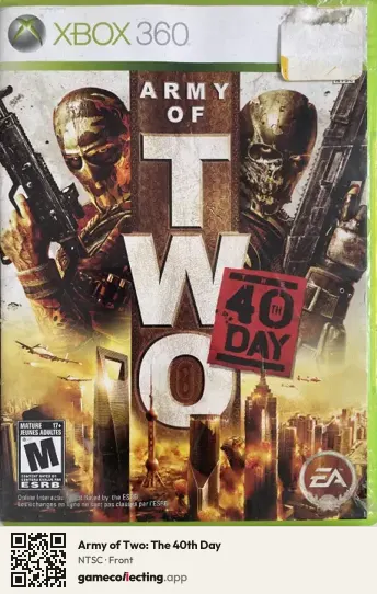 Army of Two: The 40th Day Xbox 360, NTSC box front