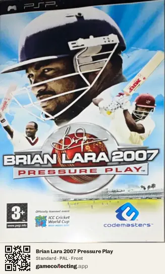 Brian Lara 2007 Pressure Play PlayStation Portable, PAL box front