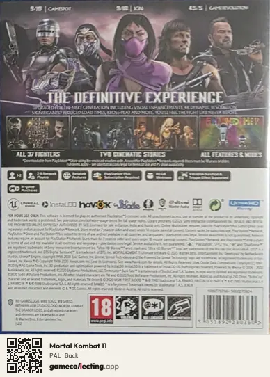 Mortal Kombat 11 PlayStation 5, PAL box back