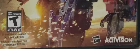 Transformers: Revenge of the Fallen, the ESRB box on its front