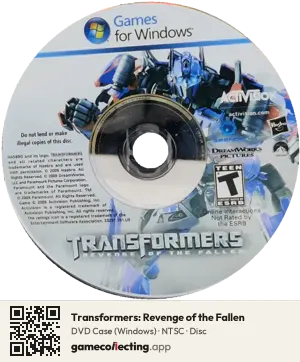 Transformers: Revenge of the Fallen Computer, NTSC disc