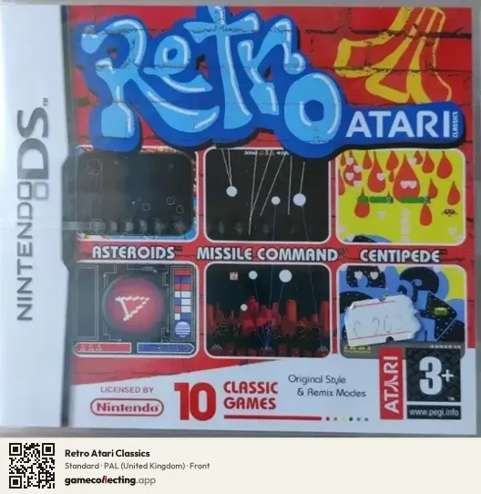 Retro Atari Classics Nintendo DS, United Kingdom box front