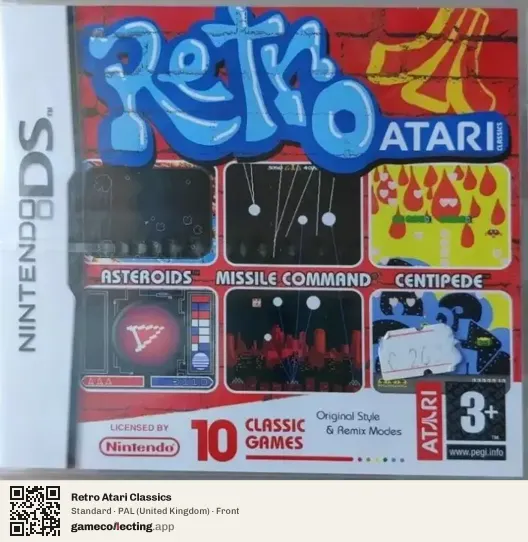 Retro Atari Classics Nintendo DS, United Kingdom box front