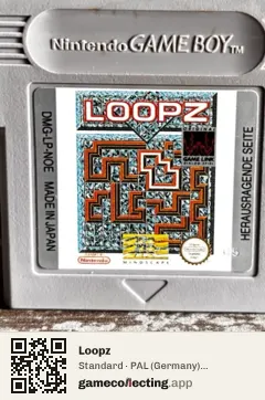 Loopz Game Boy, PAL cartridge label