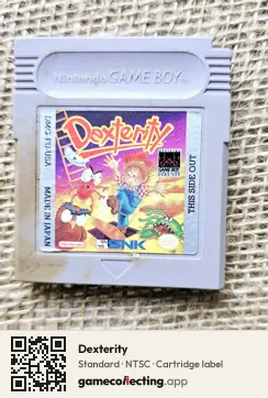 Dexterity Game Boy, NTSC cartridge label