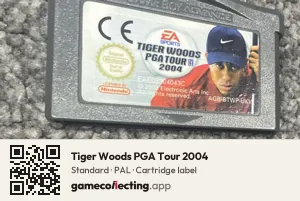 Tiger Woods PGA Tour 2004 Game Boy Advance, PAL cartridge label