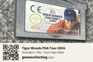 Tiger Woods PGA Tour 2004 Game Boy Advance, PAL cartridge label