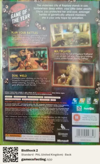 BioShock 2 Xbox 360, United Kingdom box back