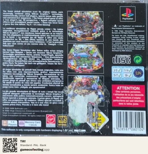 Tilt! PlayStation, PAL box back