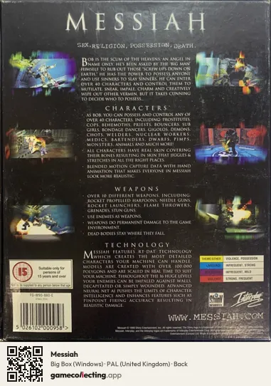 Messiah Computer, United Kingdom box back