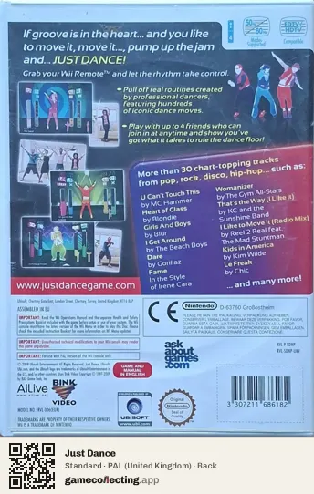 Just Dance Nintendo Wii, United Kingdom box back