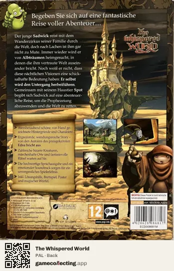 The Whispered World Computer, PAL box back
