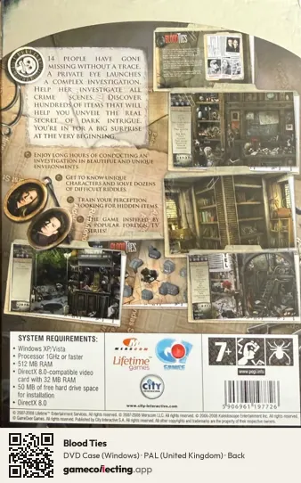 Blood Ties Computer, United Kingdom box back