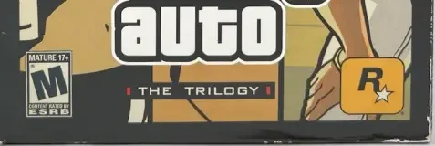 Grand Theft Auto: The Trilogy, the ESRB box on its front