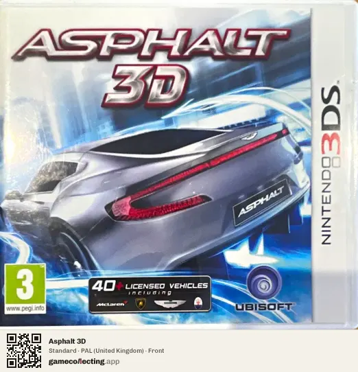 Asphalt 3D Nintendo 3DS, United Kingdom box front