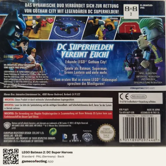 LEGO Batman 2: DC Super Heroes Nintendo DS, Germany box back
