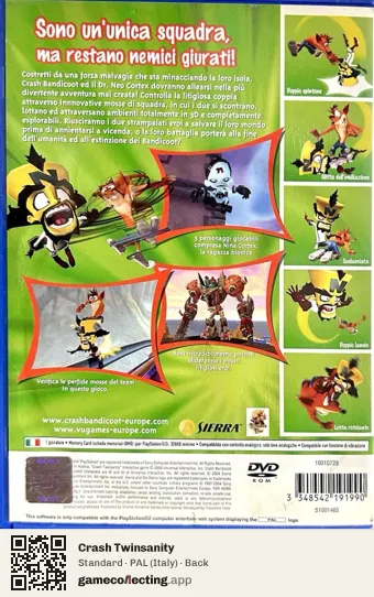 Crash Twinsanity PlayStation 2, Italy box back