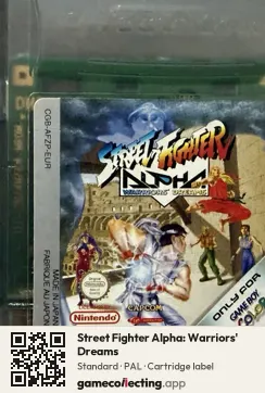 Street Fighter Alpha: Warriors' Dreams Game Boy Color, PAL cartridge label