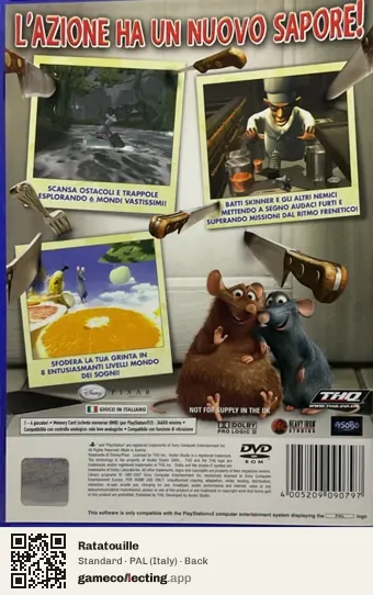 Ratatouille PlayStation 2, Italy box back
