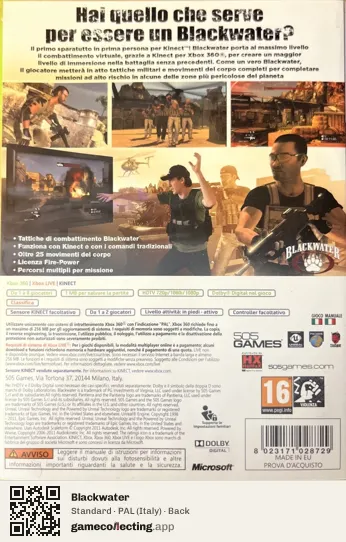 Blackwater Xbox 360, Italy box back