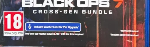 Call of Duty: Black Ops 7, the PEGI square on its front