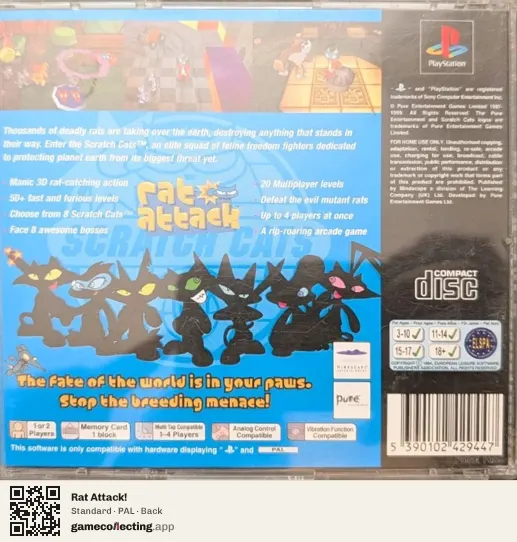 Rat Attack! PlayStation, PAL box back