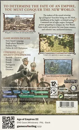 Age of Empires III Computer, PAL box back