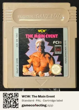 WCW: The Main Event Game Boy, PAL cartridge label